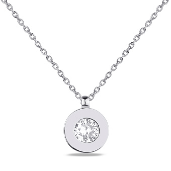 Серебряное колье с фианитом (арт. 7507/1755)