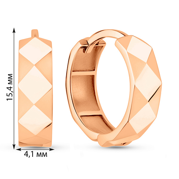 Серьги-кольца из красного золота (арт. 108286/15) – изображение 4