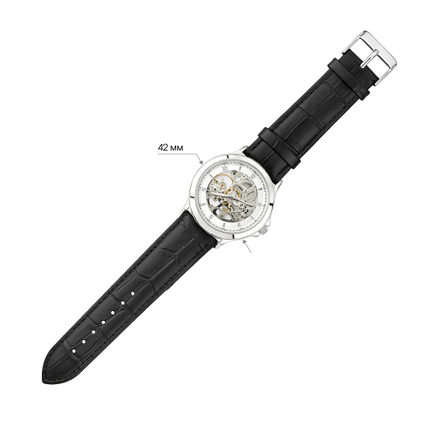 Серебряные часы с кварцевым механизмом (арт. 7526/338срч) – изображение 2