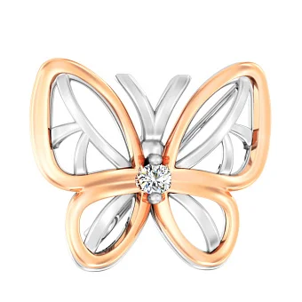 Золота брошка «Метелик» з фіанітом (арт. 360089)