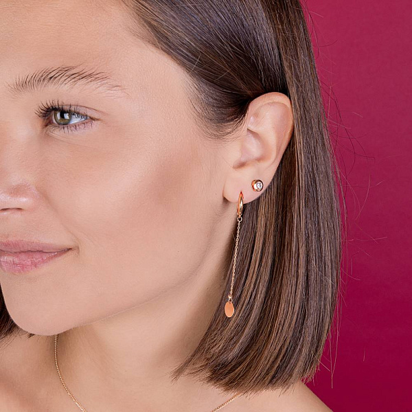 Золотые серьги-подвески Монеты (арт. 1091063) – изображение 2