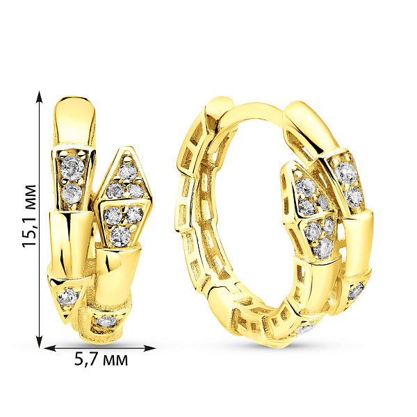 Серьги из желтого золота Змея (арт. 1091094/15ж) – изображение 4