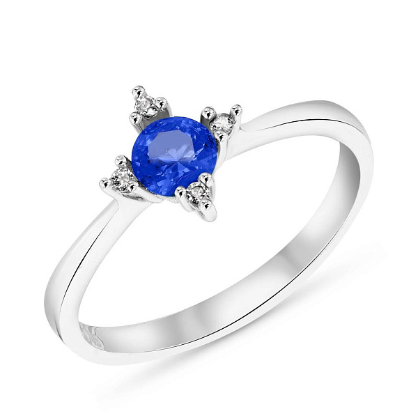 Кольцо из белого золота с фианитами (арт. 153254бс) – изображение 1