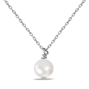 Срібне кольє з перлиною (арт. 7507/1763жб)