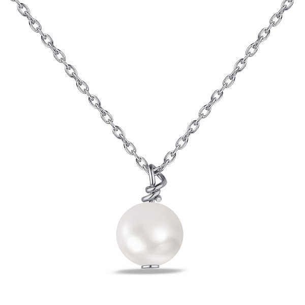 Срібне кольє з перлиною (арт. 7507/1763жб) – зображення 1
