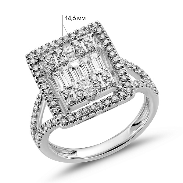 Золотое кольцо с бриллиантами (арт. К28157080б) – изображение 6