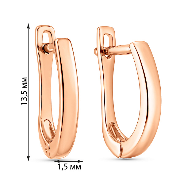 Серьги из красного золота без камней (арт. 1092198) – изображение 4