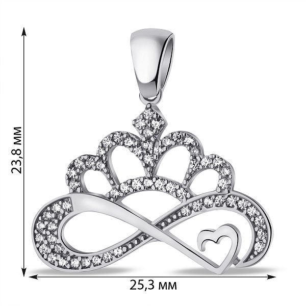 Серебряный кулон Корона (арт. 7503/4210) – изображение 2