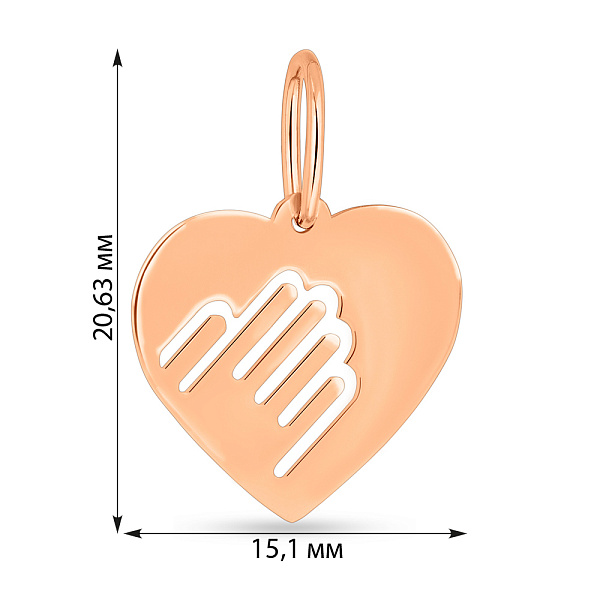 Золотой подвес без камней (арт. 440793) – изображение 3