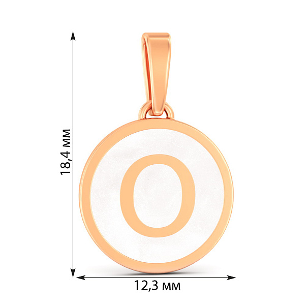 Золотой кулон с эмалью Буква О (арт. 440987еп) – изображение 3