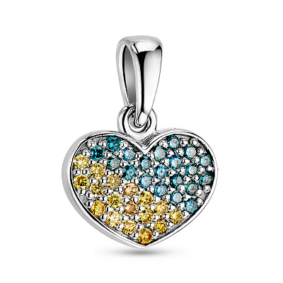 Золотий кулон "Серце" з діамантами  (арт. 3190150202гж)