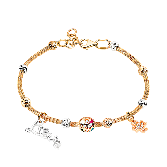 Браслет Love из красного и белого золота (арт. 325058кбецвП2)