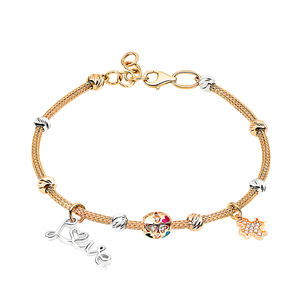 Браслет Love из красного и белого золота (арт. 325058кбецвП2) – изображение 1