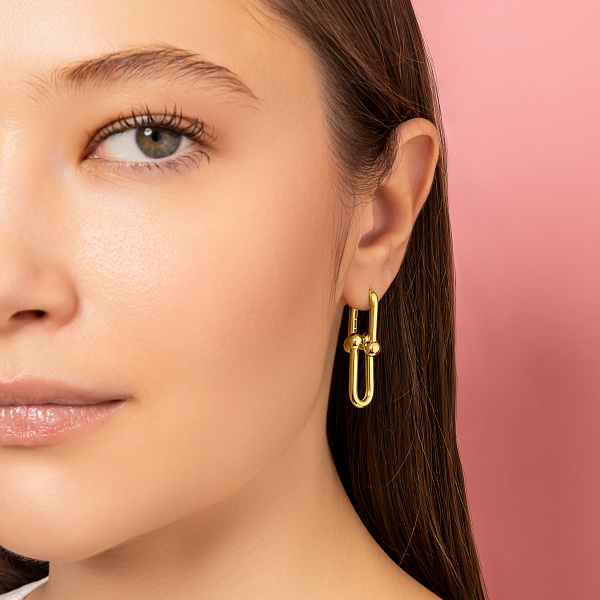 Серьги из желтого золота без камней (арт. 1091467/3ж) – изображение 3