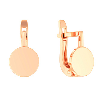 Сережки золотые в красном цвете металла для детей (арт. 110671)