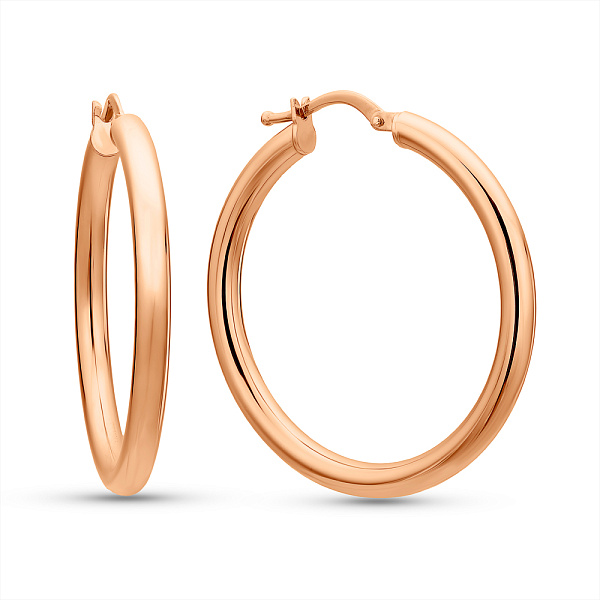 Сережки-кільця з червоного золота  (арт. 100945/30) – зображення 1