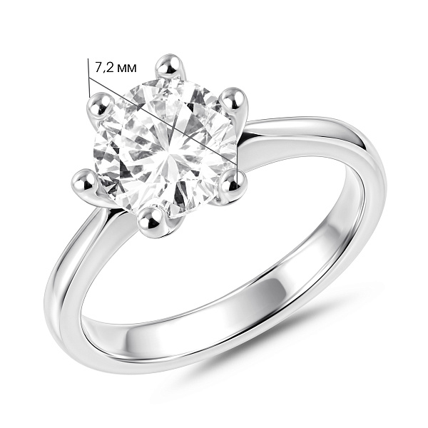 Серебряное кольцо с фианитом (арт. 7501/8651) – изображение 2