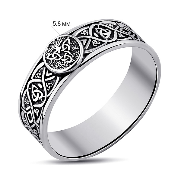 Серебряное кольцо  Трикветр с чернением (арт. 7901/2266) – изображение 2