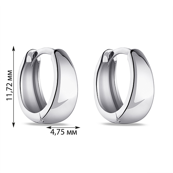 Серебряные серьги-кольца без вставок  (арт. 7502/2826/10) – изображение 2