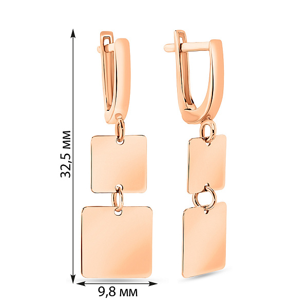 Длинные серьги из золота с подвесками (арт. 108633) – изображение 2