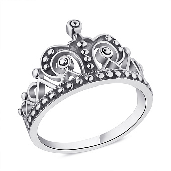Фото Кольцо серебряное "Корона" с чернением (арт. 7901/5881)