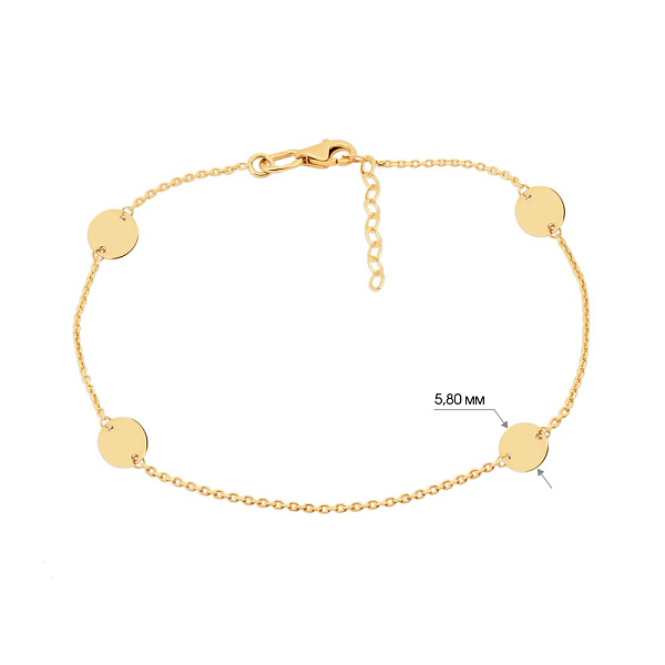 Браслет "Монеты" из золота (арт. 324428/5ж) – изображение 3