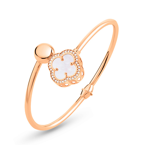 Золотой браслет с перламутром и фианитами (арт. 326446/15п) – изображение 1