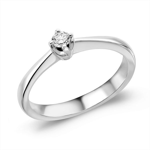 Золота каблучка для заручин з діамантом (арт. К28106010б) – зображення 1