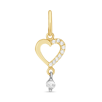 Подвеска золотая «Сердце» с фианитами (арт. 422179ж)