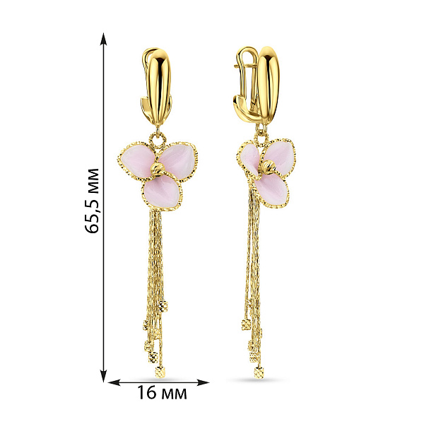 Сережки-підвіски Francelli з жовтого золота (арт. 109735жкмр) – зображення 2