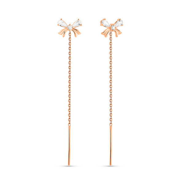 Золоті сережки-протяжки Бантики (арт. 111321) – зображення 1