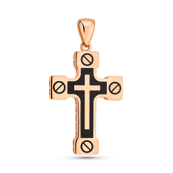 Крестик из красного золота с эмалью (арт. 424937еч) – изображение 1