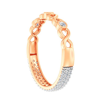 Фото Золота двостороння каблучка "Нескінченність" з фіанітами (арт. 141165^1)