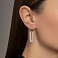 Сережки прямоугольники из белого золота (арт. 107591б) – изображение 3