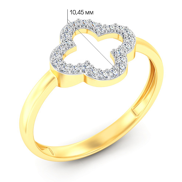 Кольцо из желтого золота и фианитами (арт. 141210ж) – изображение 2