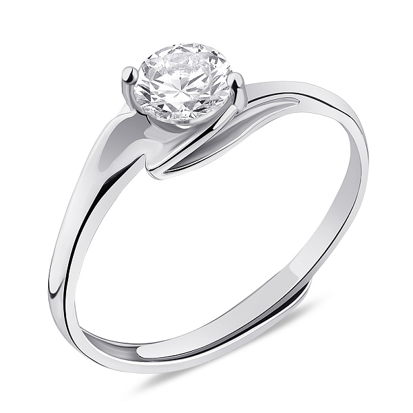 Безразмерное кольцо из серебра с фианитом (арт. 7501/6242) – изображение 1