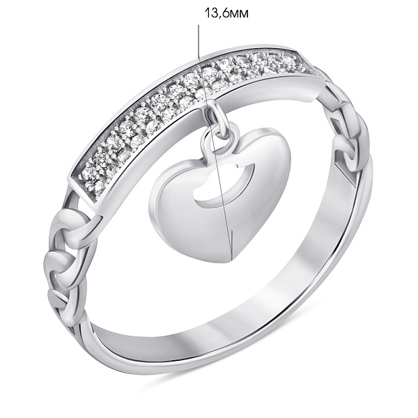 Срібна каблучка з фіанітами (арт. 7501/6759) – зображення 2