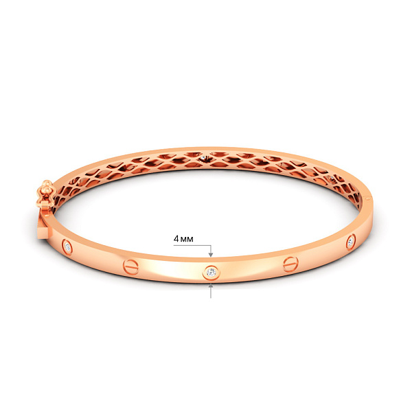 Браслет з червоного золота з фіанітами (арт. 340079) – зображення 3