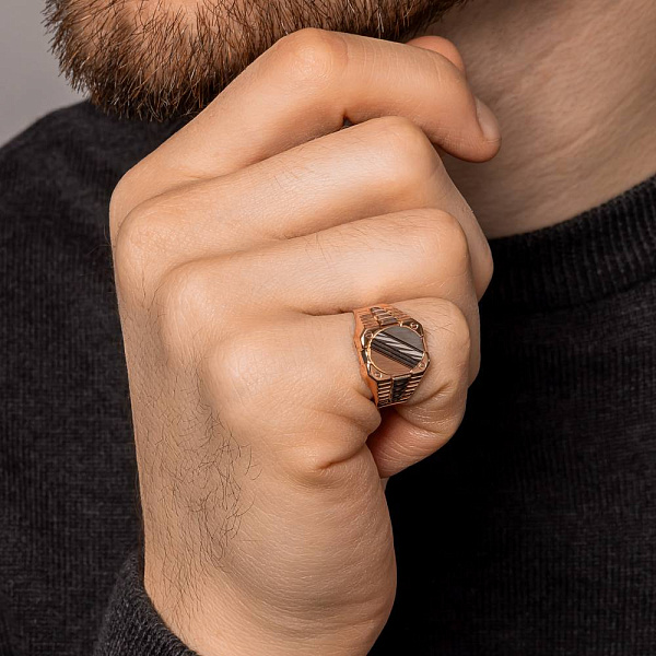 Печатка из красного и белого золота (арт. 180549кб) – изображение 2