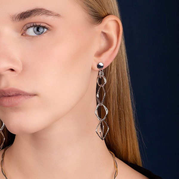 Серьги Francelli из белого золота с подвесками (арт. 1091210б) – изображение 4