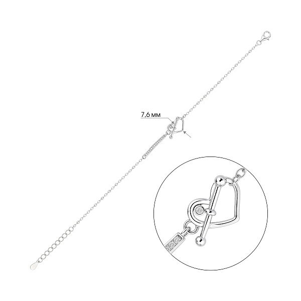 Серебряный браслет с дорожкой из фианитов (арт. 7509/5289) – изображение 2