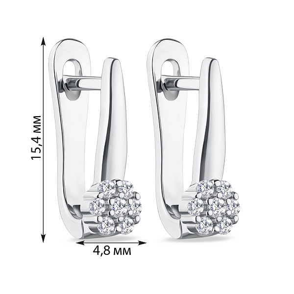 Серьги серебряные с белыми фианитами (арт. 7502/4753) – изображение 2