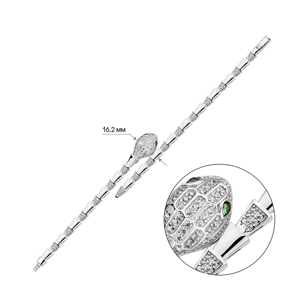 Золотой браслет Змея с фианитами (арт. 326891бз) – изображение 2