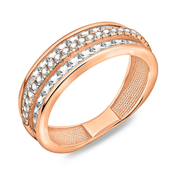 Золотое кольцо с фианитами (арт. 141039) – изображение 1