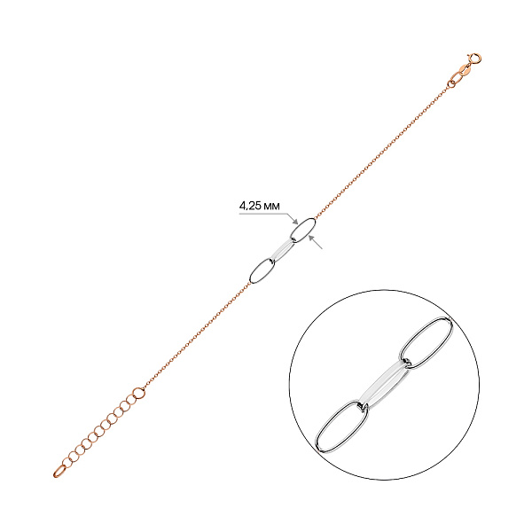 Браслет "Звенья" из красного и белого золота (арт. 325426кб) – изображение 4