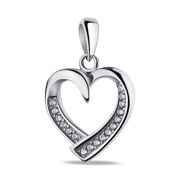 Серебряный подвес Сердце с фианитами  (арт. 7503/4018) – изображение 1