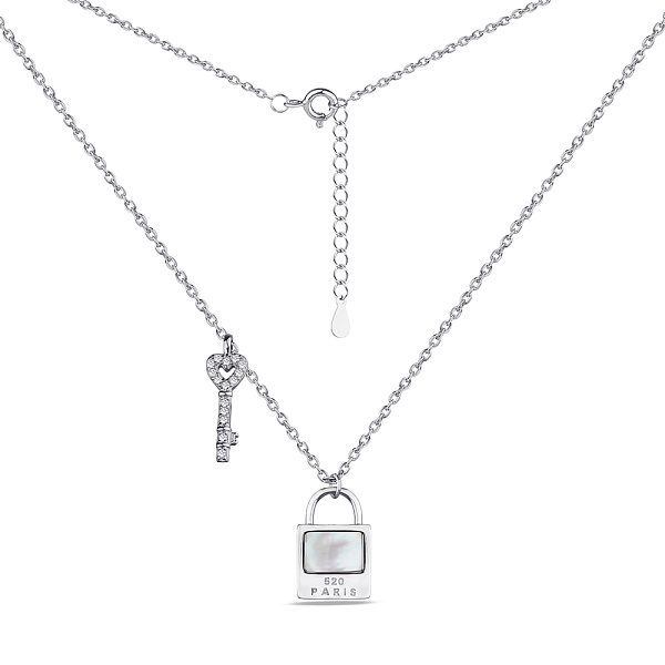 Колье из серебра с перламутром и с фианитами (арт. 7507/1371п) – изображение 2