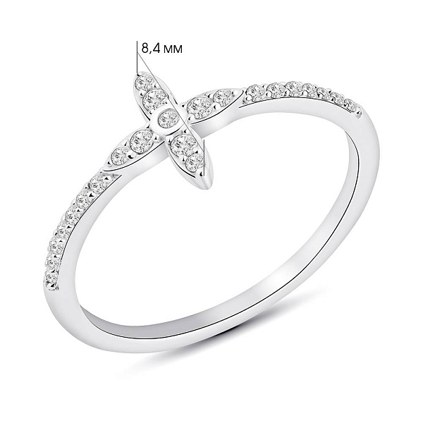 Серебряное кольцо Цветок с фианитами (арт. 7501/8264) – изображение 2