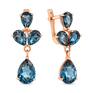 Фото Золоті сережки з топазом (арт. 110676Пл)