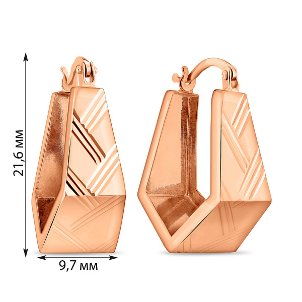 Золотые серьги без камней (арт. 106946) – изображение 2